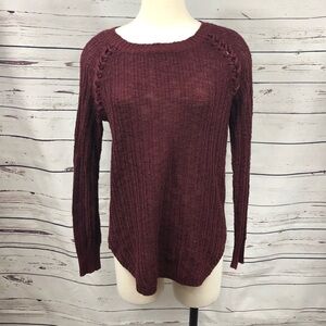Maroon Braided‎ Sweater